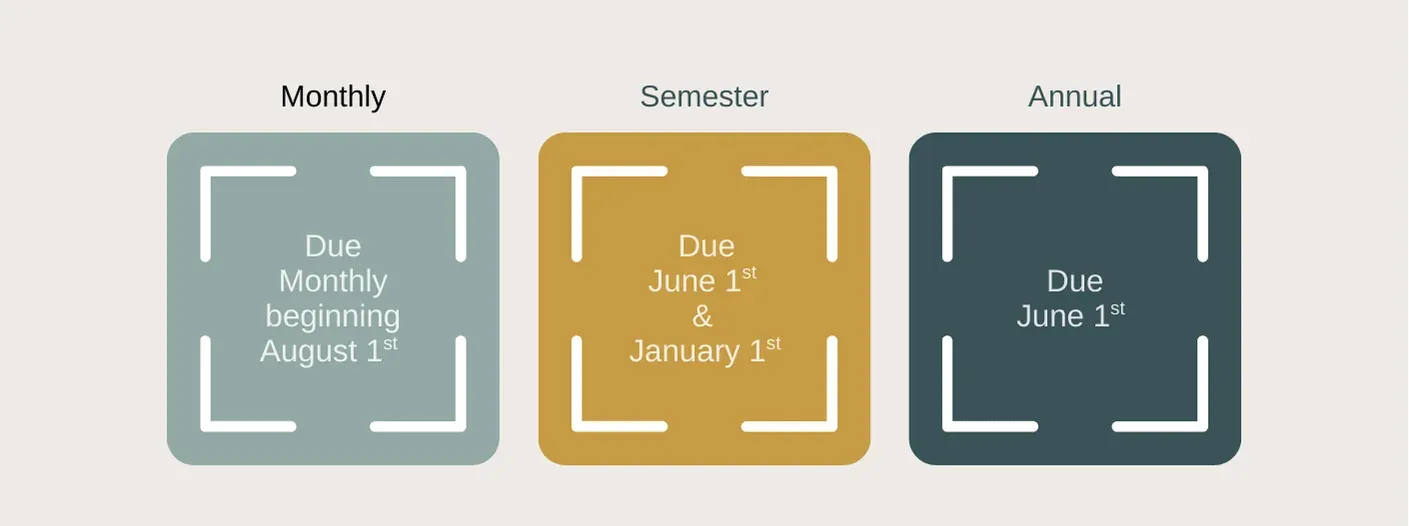 Cimarron tuition payment due dates