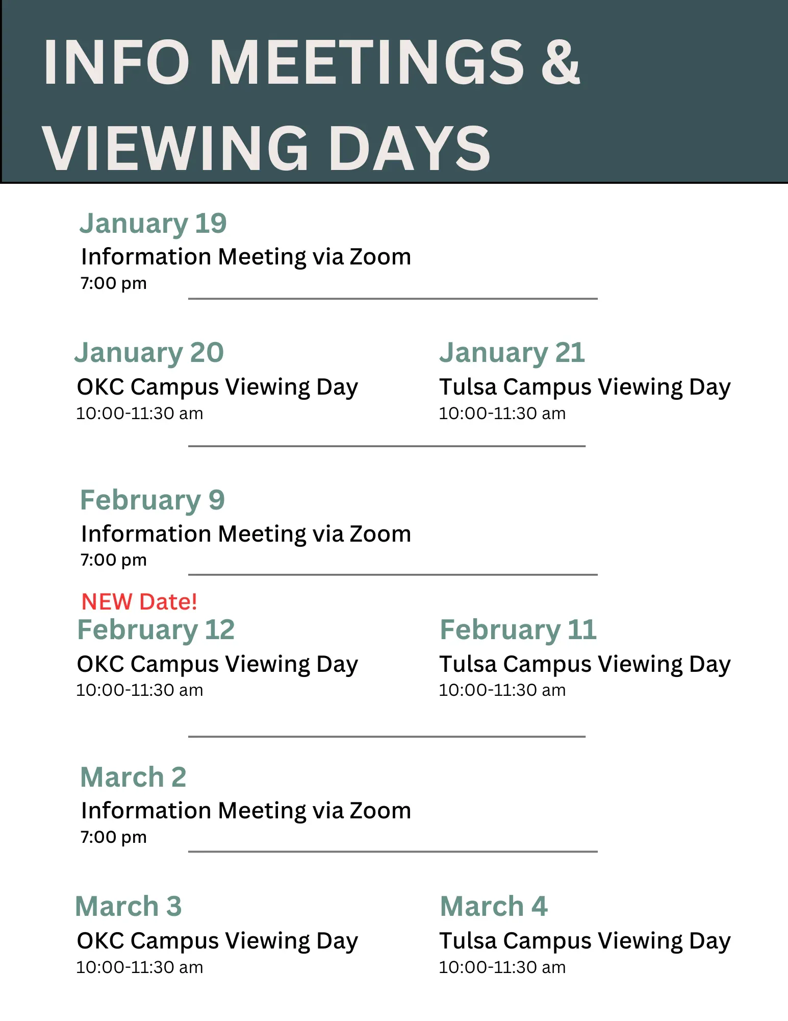 Cimarron information meeting and viewing day flyer